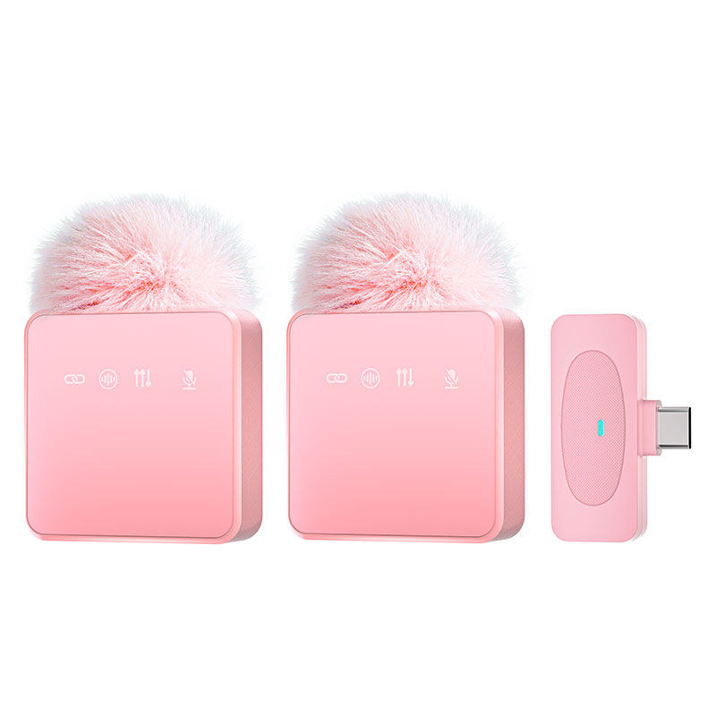 Microfone Sem Fio Pro: Bateria de 160mAh, Cancelamento de Ruído DSP+ENC, Design Clip-On Plug & Play para Vlogs em HD