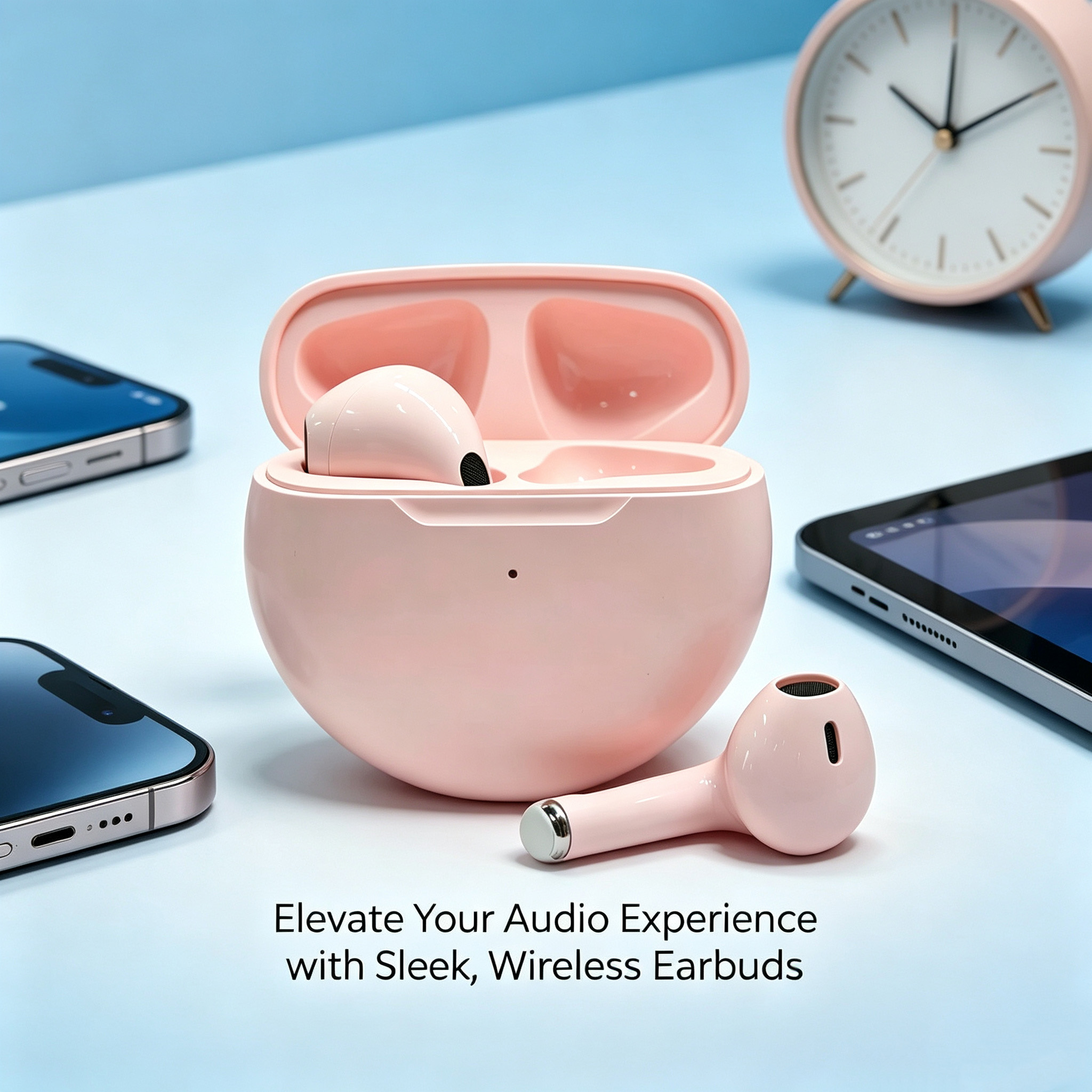 Fones de Ouvido Bluetooth 5.3 TWS Intra-Auriculares, Cancelamento de Ruído, Fones Gamer Estéreo HiFi, Esportivos,