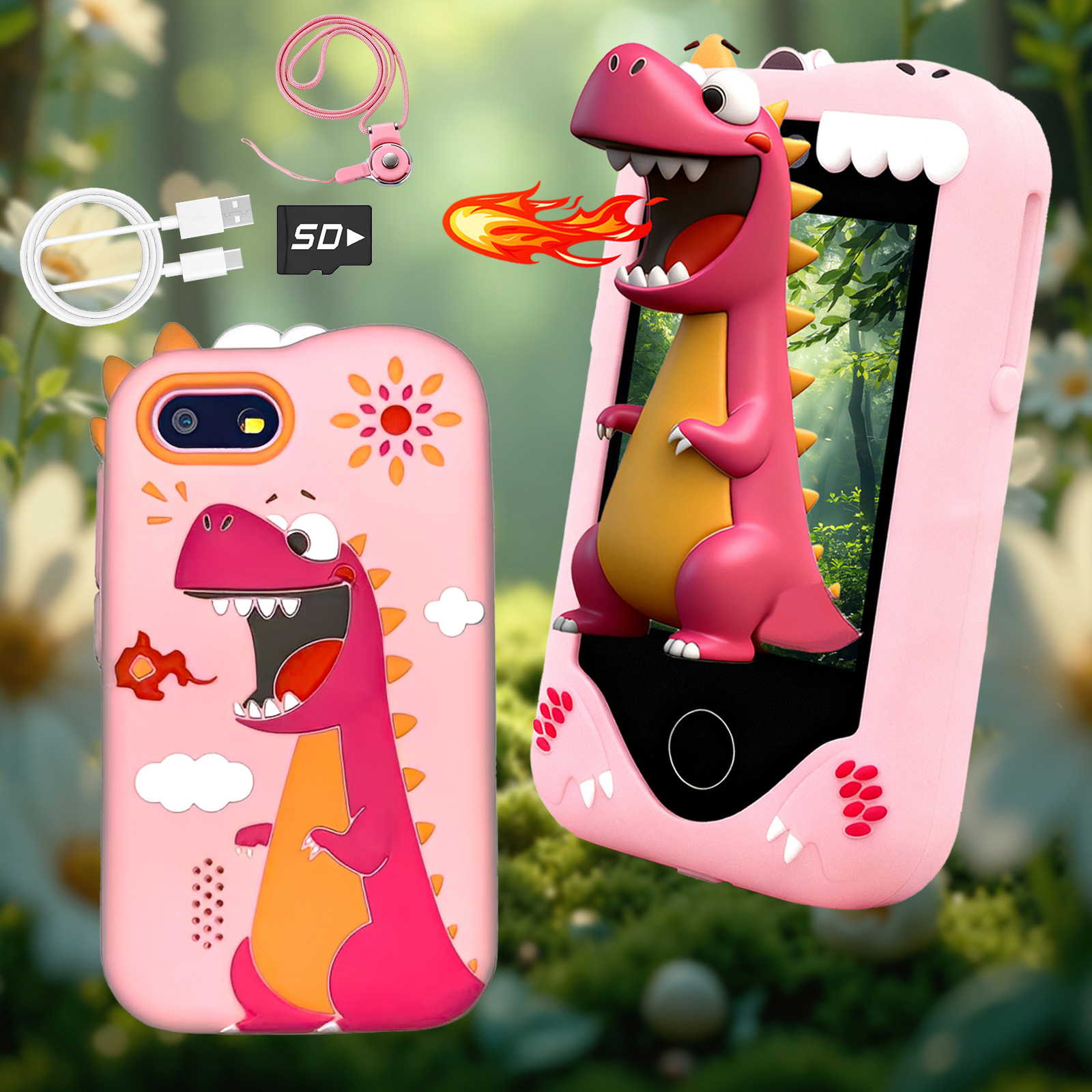 Smartphone Infantil, Telefone Brinquedo Educativo com Tela Sensível ao Toque e Câmeras Duplas, Jogos Divertidos para