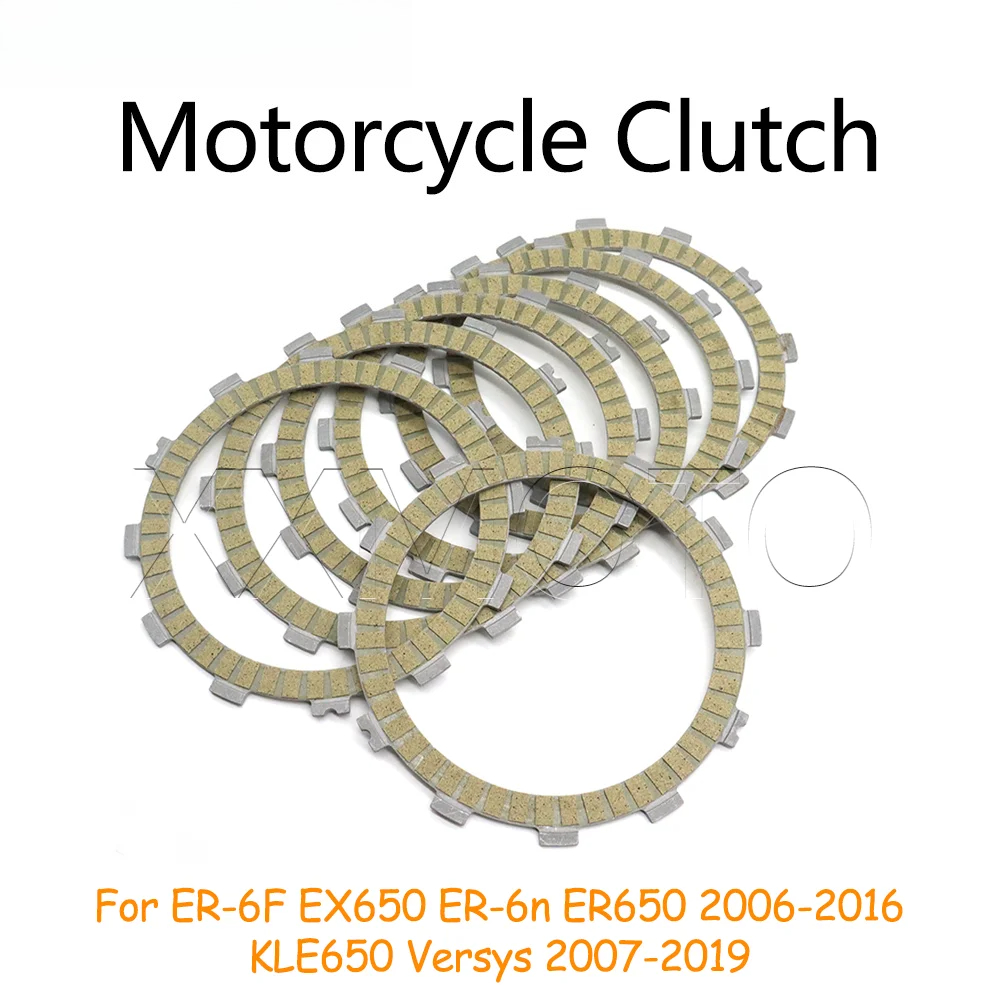Para Kawasaki ER-6F EX650 ER-6n ER650 2006-2016 KLE650 Versys 2007-2019, kit de placas de fricção para embreagem de moto
