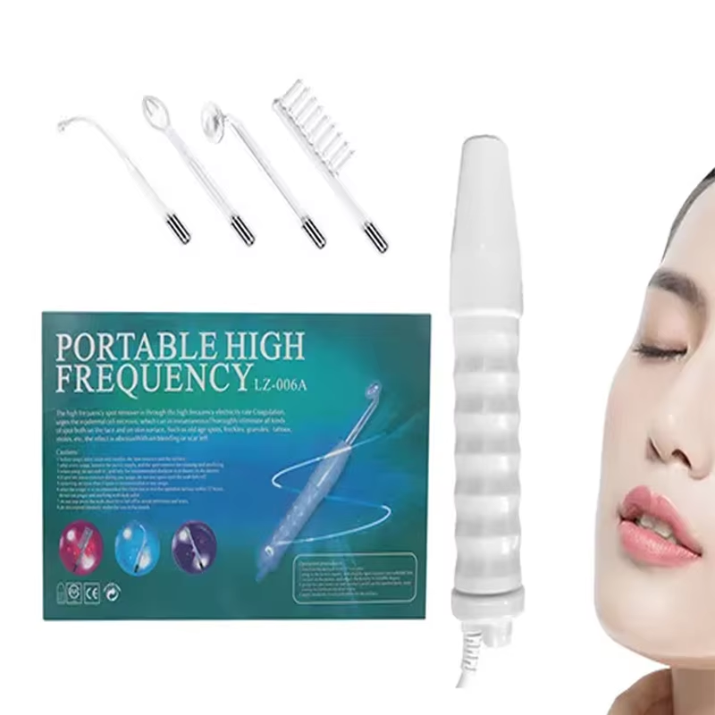 Tratamento facial de acne 4 em 1: bastão de terapia com eletrodos, ozônio e máquina facial de alta frequência