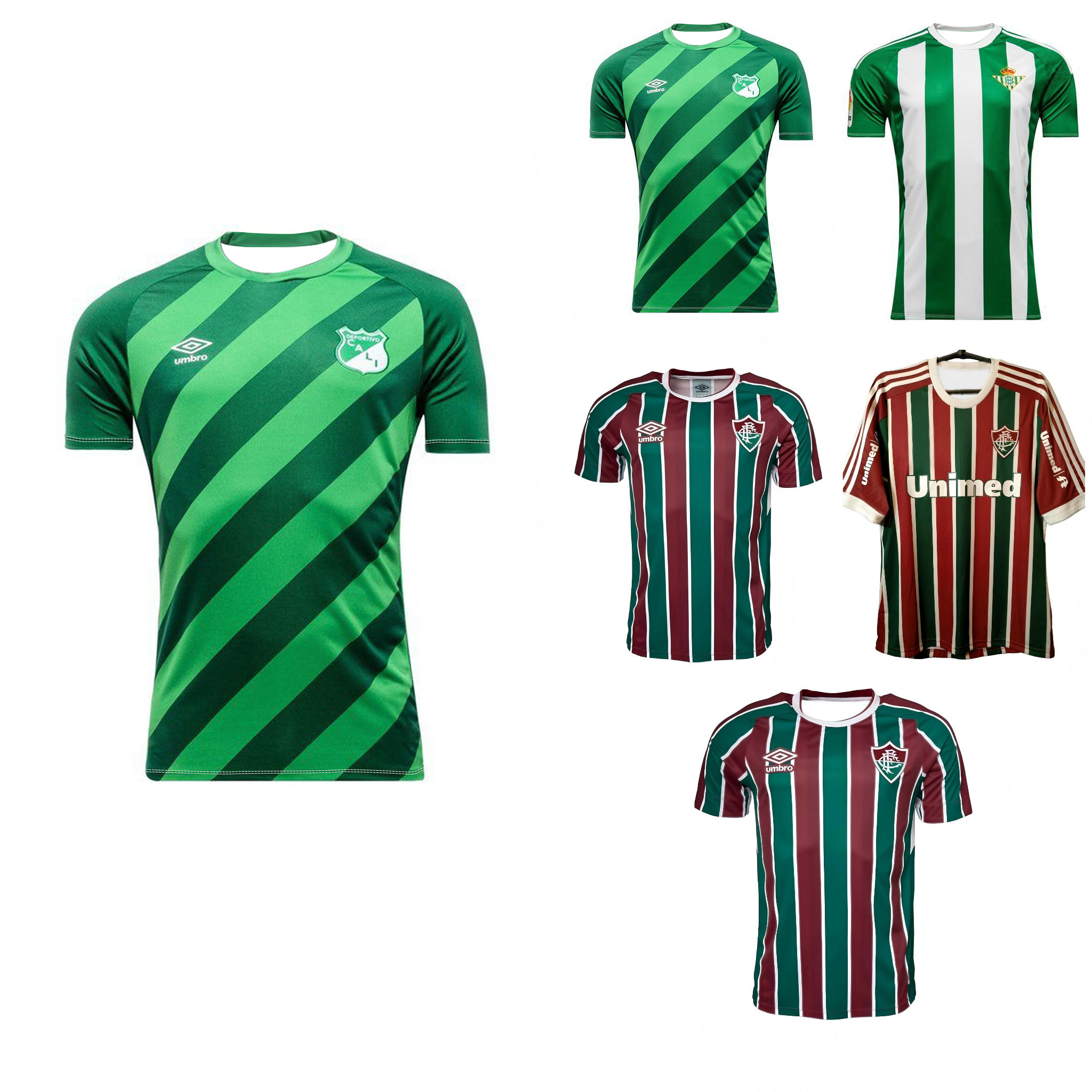 Camisa de Futebol Retrô do Fluminense FC | Secagem Rápida | Autêntica Camisa de Futebol Vintage Verde/Branco/Grená