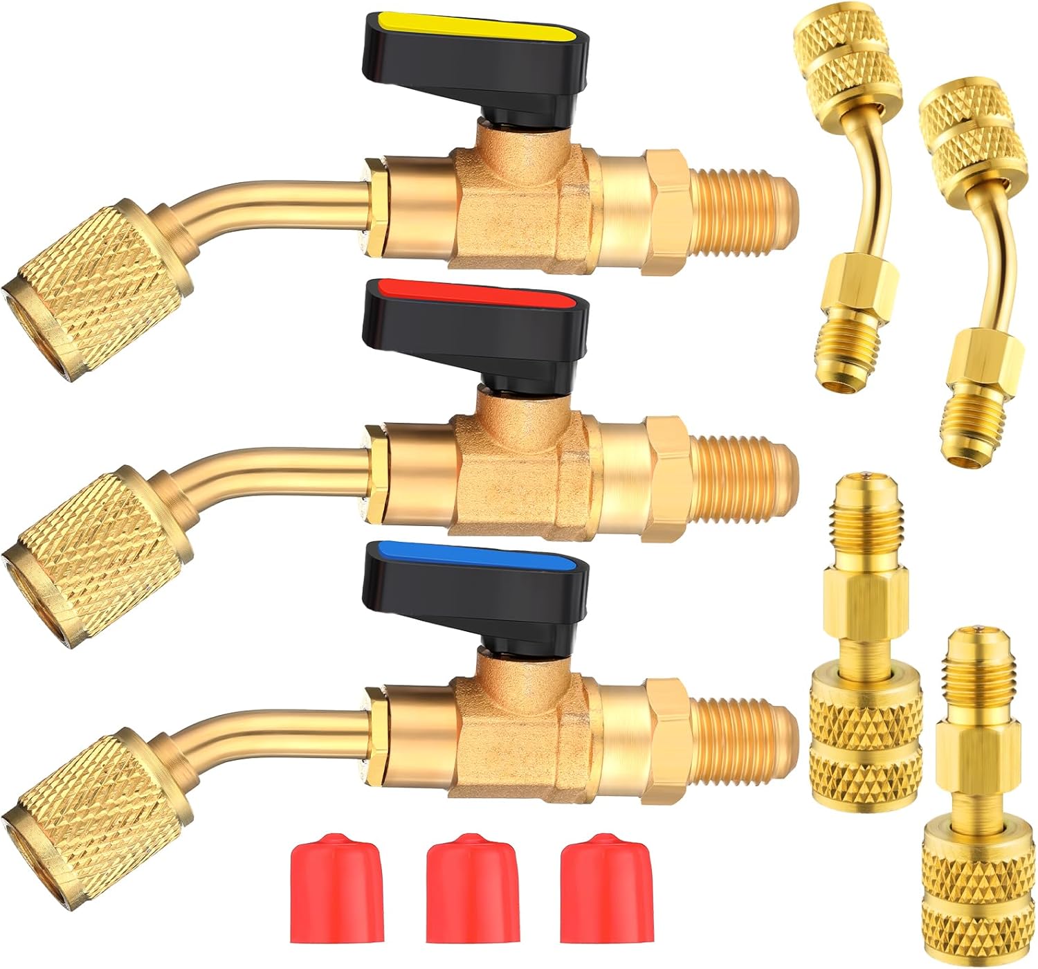 Conector Compacto Do Líquido Refrigerante A/C Adaptador hvac Da Válvula De Esfera 1/4 De Polegada Para R134a R22