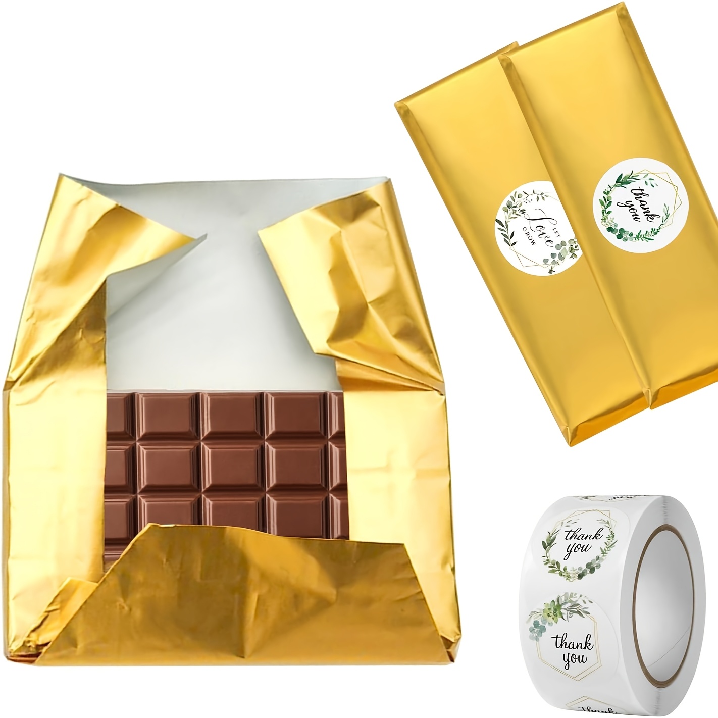 Folha De Embrulho De Confeitaria Comestível De Ouro , Acessório Decorativo De Adesivo De Selo De 100 Peças Para Doces De