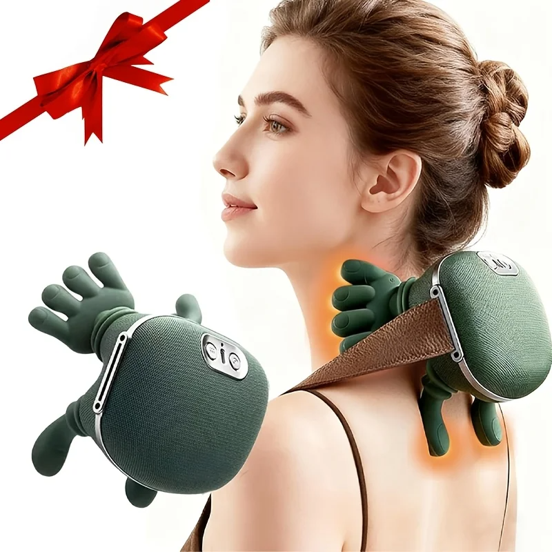 Massageador de pescoço com pressão de dedo bionico, massageador elétrico para costas e ombros, massagem profunda no