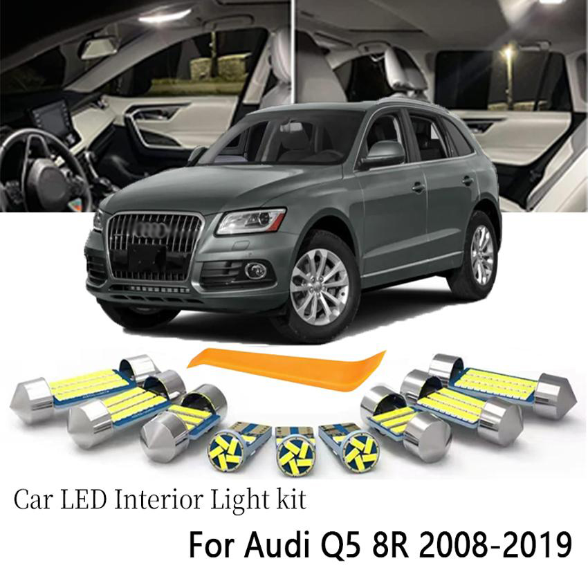 Kit de Lâmpadas LED para Interior de Carro 16 Peças para Audi Q5 SQ5 8R 2008 a 2019 – Lâmpadas de Leitura Canbus