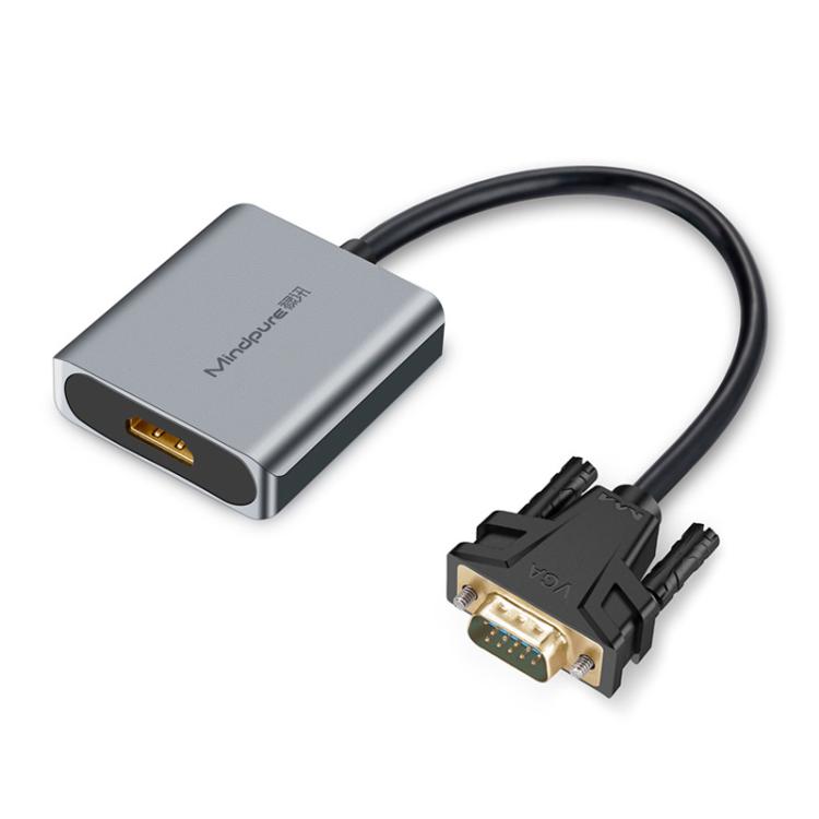 Conversor VGA para HDMI para monitor de computador com cabo adaptador e fonte de alimentação AD014