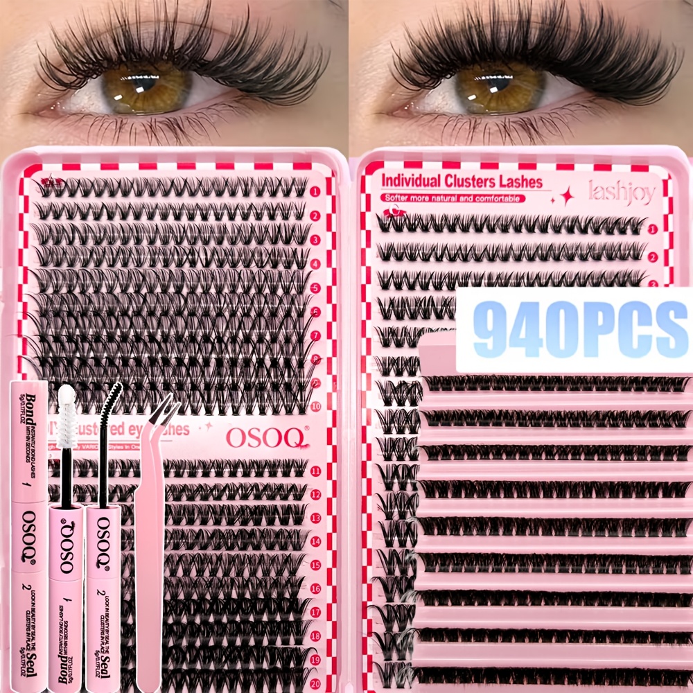 Extensões De Cílios DIY Mais Vendidas No Brasil 940 Singles-Aparência De Penas Naturais , Reutilizáveis , Cola , Vedação