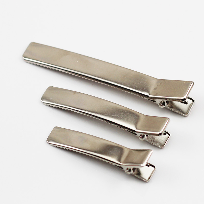 100 unidades de presilhas de cabelo de 6cm com duas garras, de metal, bico de pato, grampo jacaré para DIY e artesanato