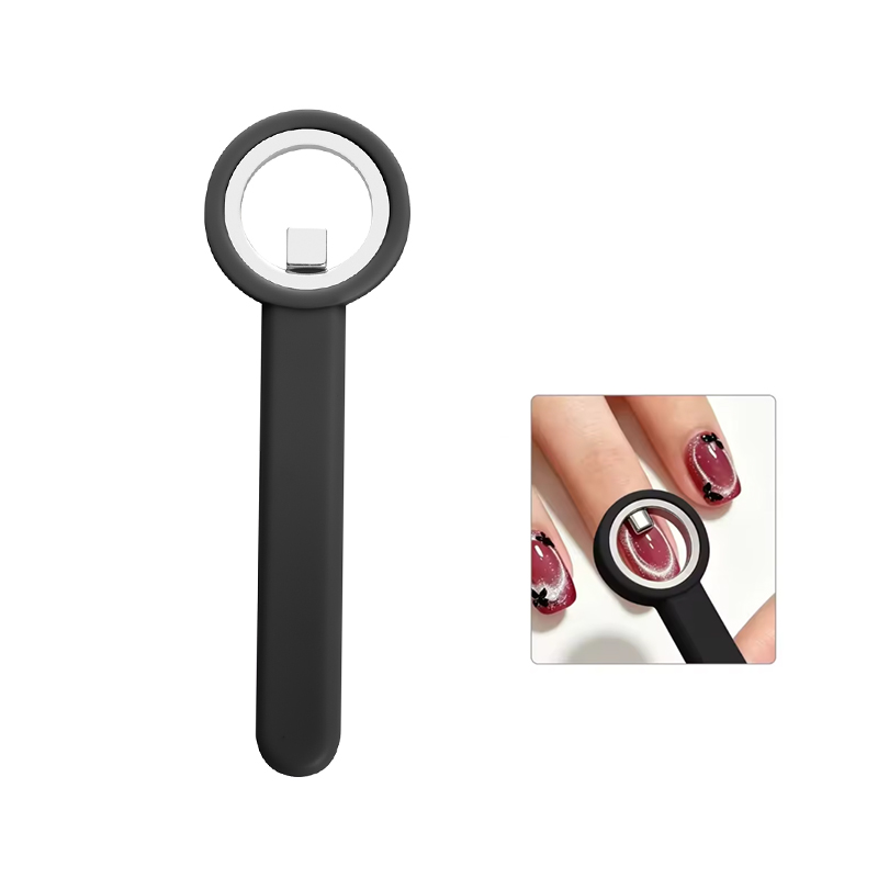 Ferramenta de ímã de arte para unhas em gel preto, guia de design de manicure com olho de gato circular