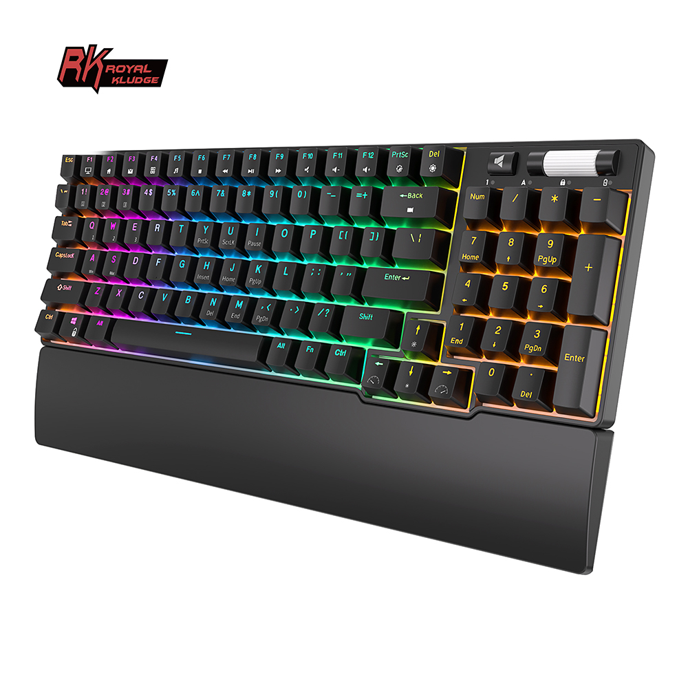 Teclado Mecânico Royal Kludge RK96 Bluetooth Wireless 3 Modos RGB Hot-Swap para Jogos 96 Teclas