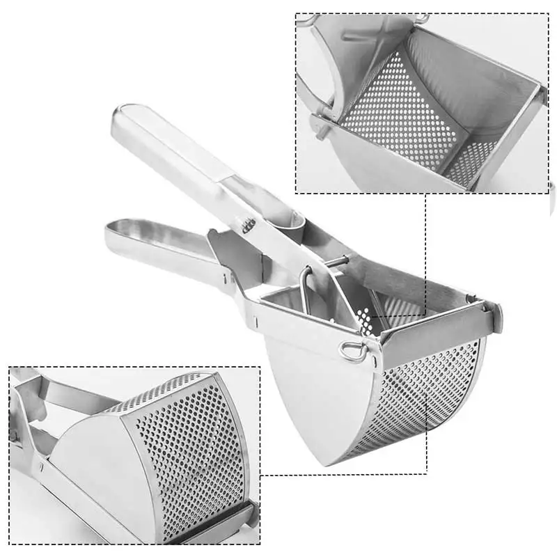 Espremedor de Batata de Aço Inoxidável, Prensa Triangular para Legumes, Utensílios de Cozinha, Ferramentas de Cozinha