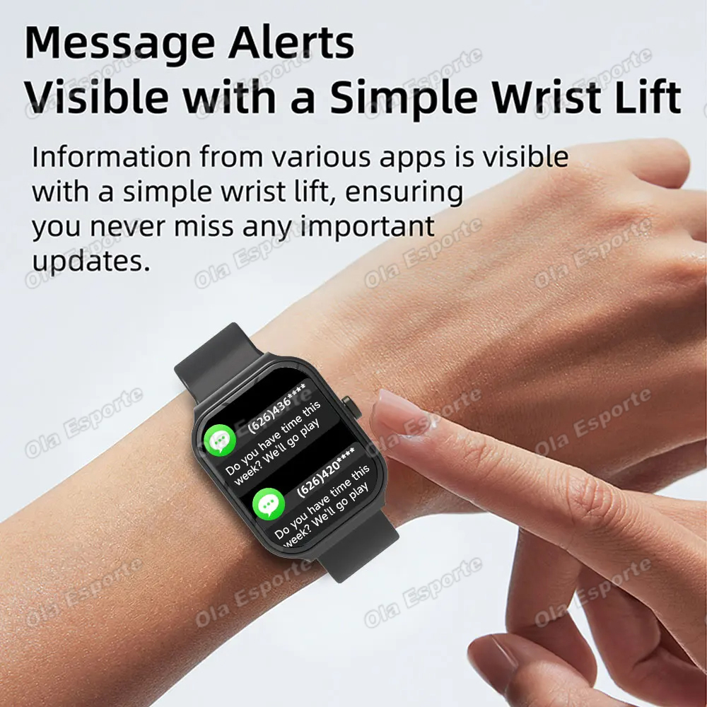 Relógio Inteligente Bluetooth Chamada Câmera Controle Vários Modos Esportivos Relógios Monitoramento Do Sono Smartwatch — imagem 2 de 2