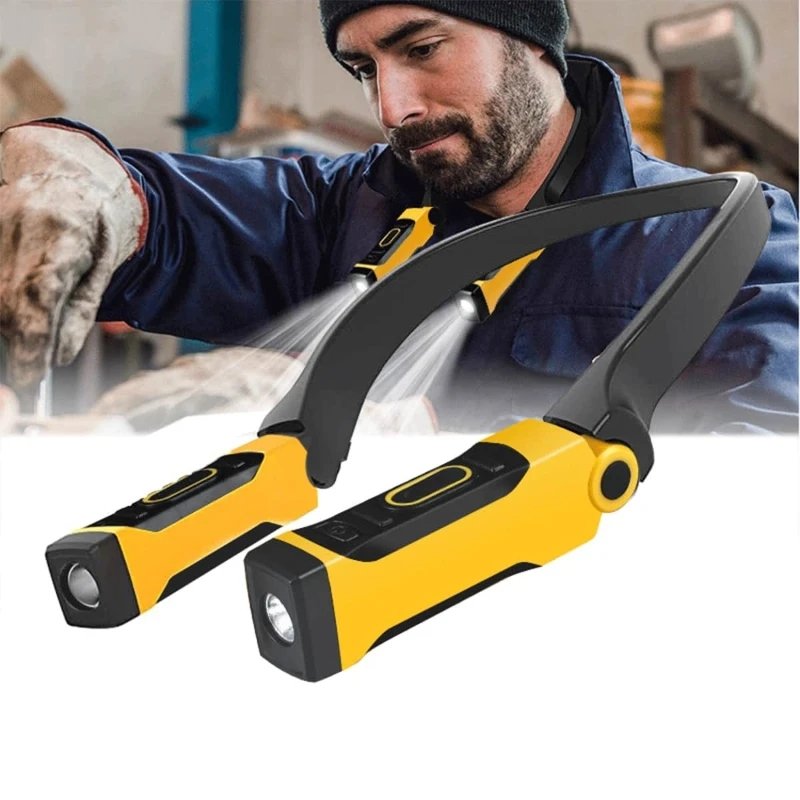 Luz de pescoço recarregável LED, luz de leitura, luz para corrida noturna ao ar livre, luz para churrasco, luz de