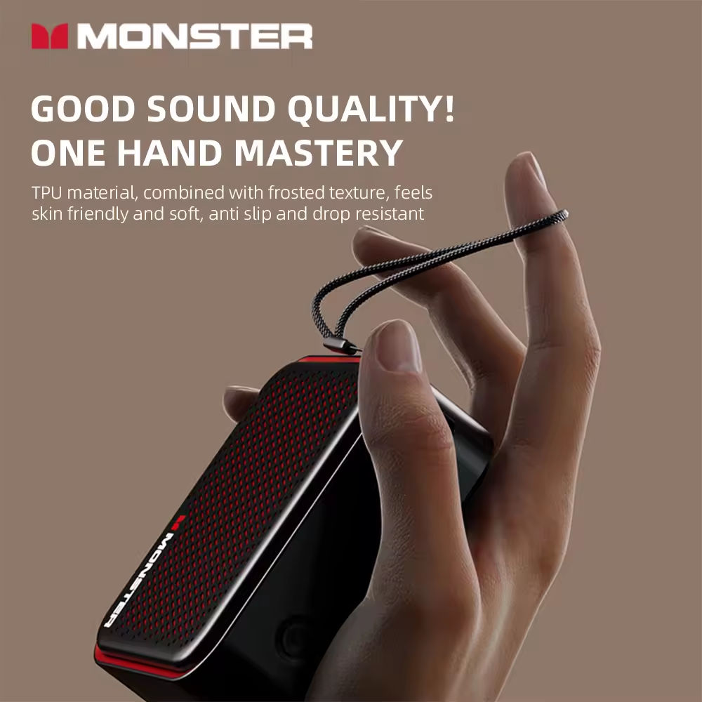 Monster DS01 Caixa de Som de Mesa para PC, Caixa de Som Bluetooth 6.0, Mini Subwoofer Sem Fio, Áudio Digital DSP, Cartão