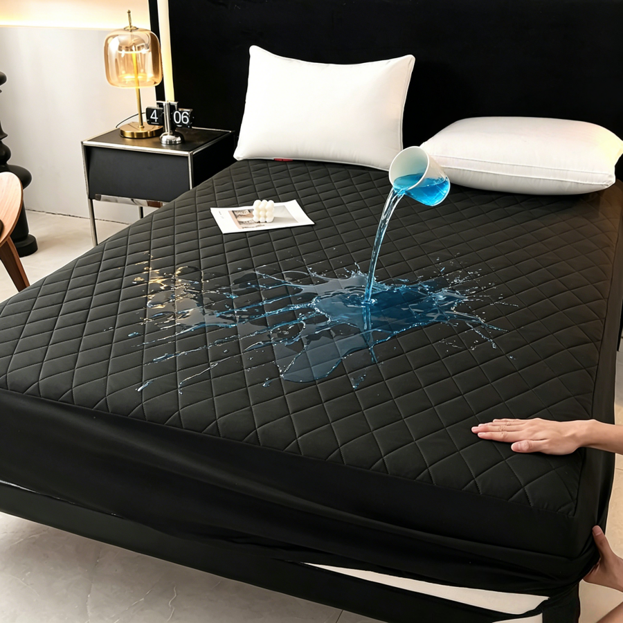 Almofada De Colchão Acolchoada Black Diamond – 360 ° Antiderrapante Acolchoamento De Algodão Grosso Lavável À Máquina Pa