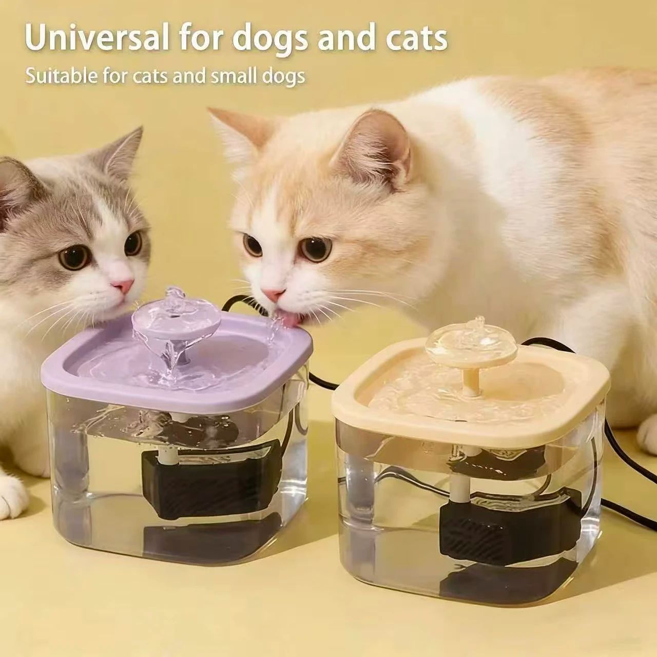 Fonte de Água Silenciosa Mini Pet 1L Transparente para Gatos e Cães, Bebedouro Automático com Plug CN