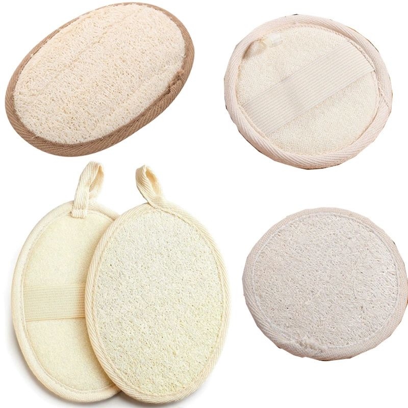 Esponja de banho tipo bucha em forma de lágrima, esfoliante e massageador corporal para ducha