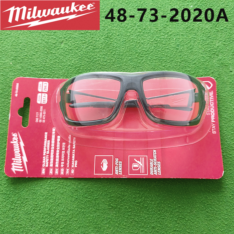 Um Conjunto De Óculos De Segurança De Desempenho Claro MILWAUKEE 48-73-2020A , Antiarranhões Sem Neblina De Alto Impacto