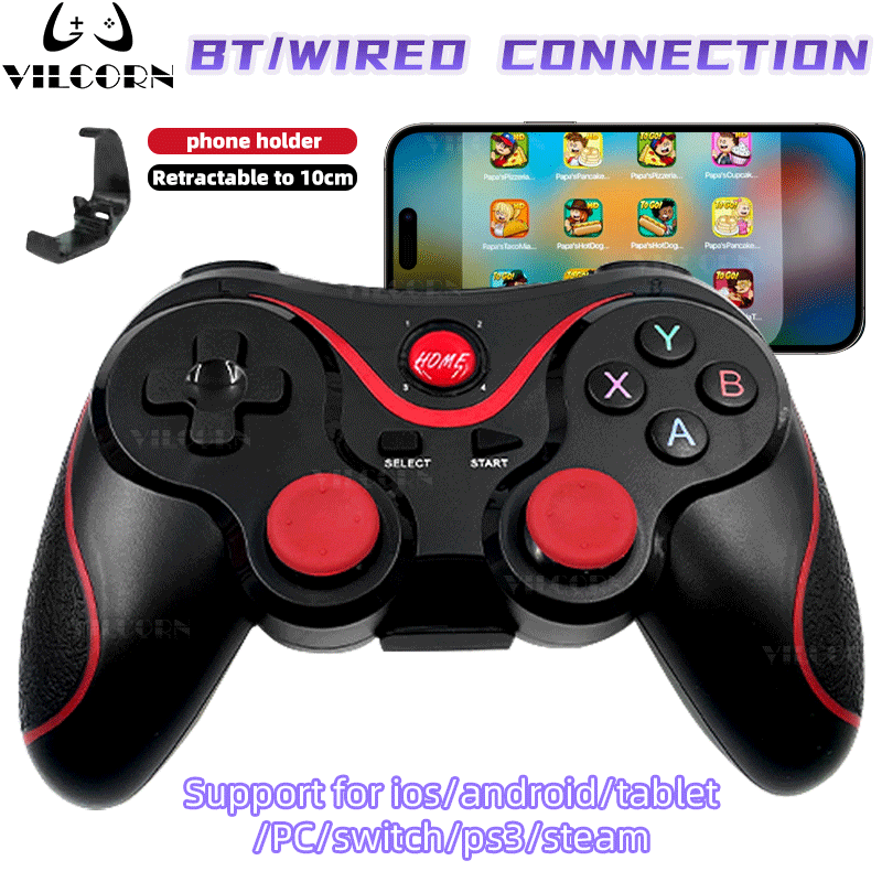 Gamepad Bluetooth X3 para Celular e Joystick para Android/PC/TV, compatível com 