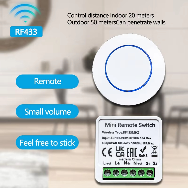 Interruptor Inteligente Axus 10A Receptor De Relé Sem Fio 433MHz De Controle Para Ventilador LED Casa DIY — imagem 2 de 2