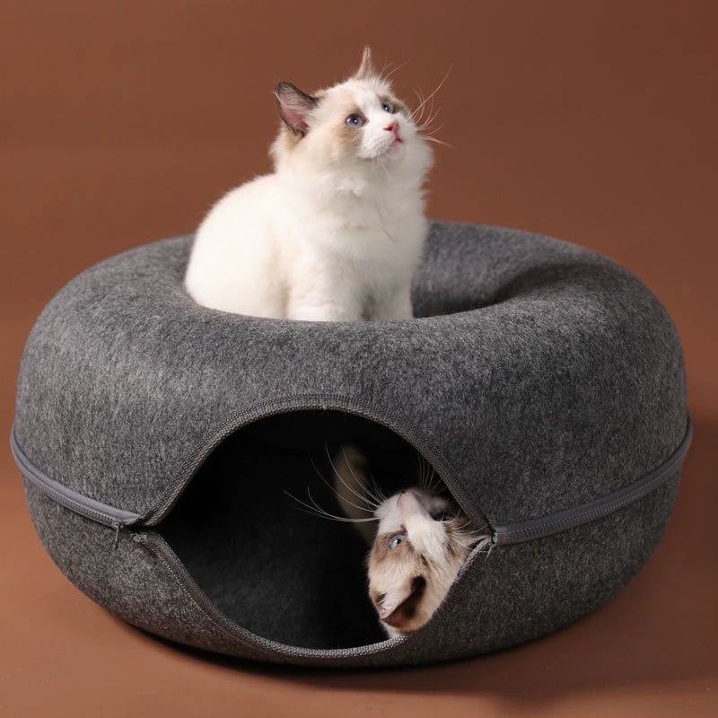Doge Orange Donut Cat House Tunnel Cama Para Animais De Estimação Disponível Em Dois Tamanhos