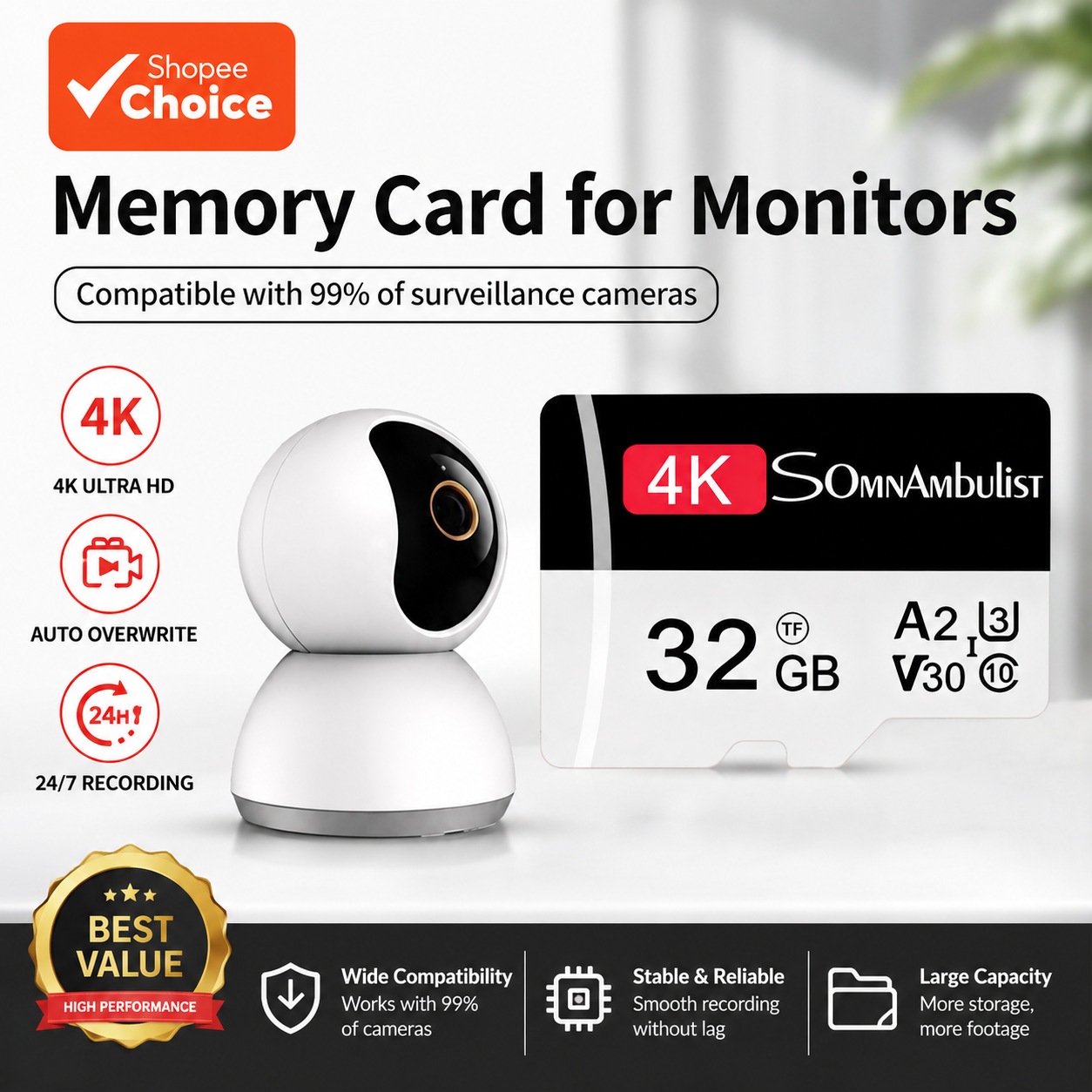 SomnAmbulist Cartão Micro SD 128GB 64GB 32GB Classe 10 Unidade De Memória TF De Alta Velocidade Para Dash Cam Câmera CCT