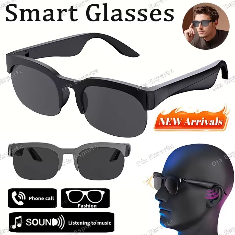 Novos Óculos Inteligentes Bluetooth ao Ar Livre: Controle de Chamadas e Música, Fones de Ouvido Bluetooth Sem Fio