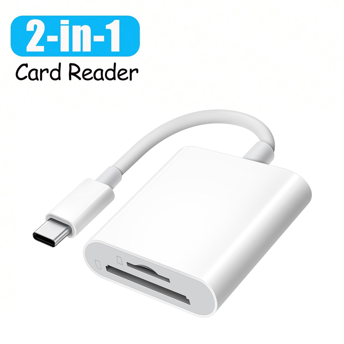 Leitor de cartões multifuncional de dupla interface Tipo-C, conector de transferência rápida SD/TF para PC móvel