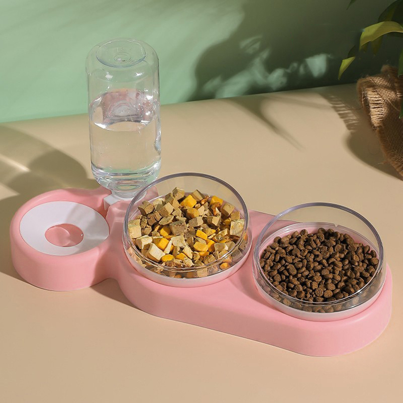 Tigela para gatos, tigela para cães, bebedouro automático triplo, comedouro anti-derrame, bebedouro e acessórios para