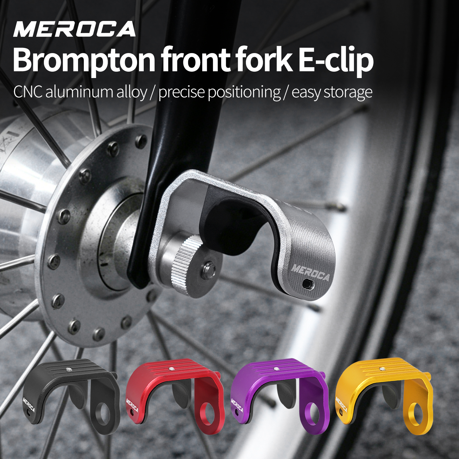 MEROCA Clipe de Alumínio CNC para Garfo Dianteiro, Fecho de Fixação para Bicicleta Dobrável Brompton