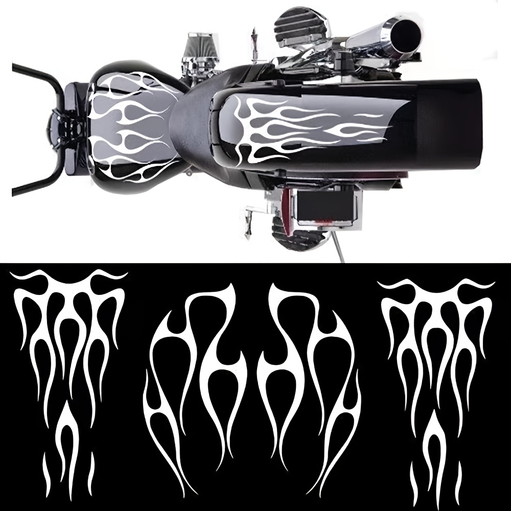 Kit de adesivos de chamas para moto, tanque de combustível e paralamas, modelo universal
