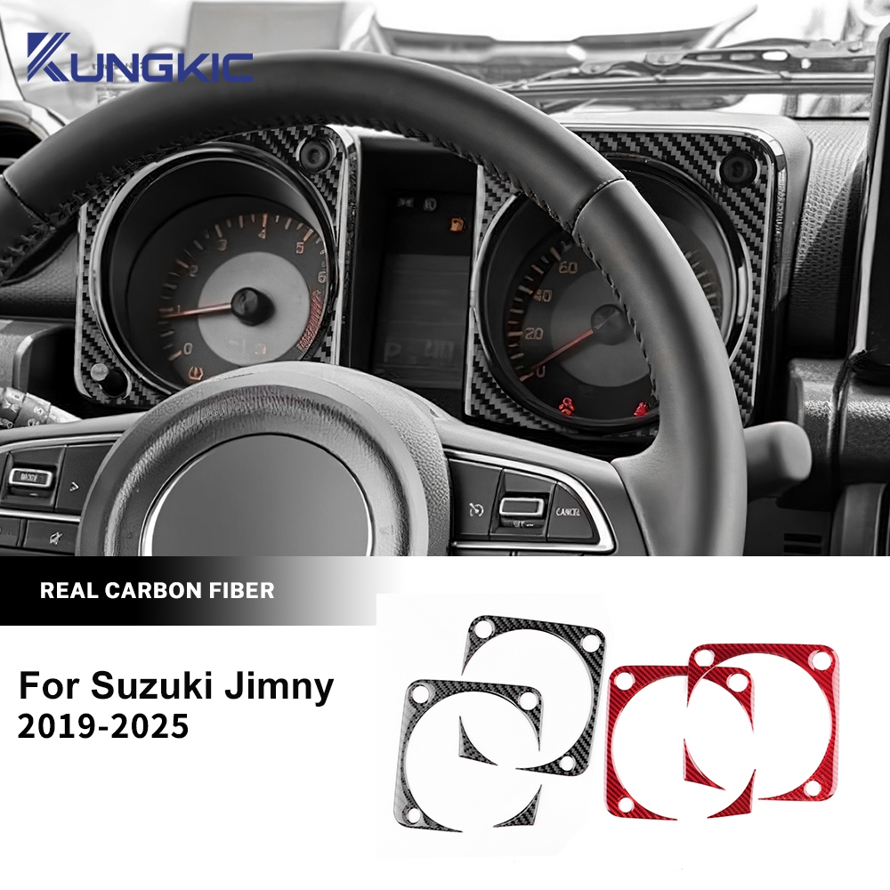 KUNGKIC Adesivos de Fibra de Carbono Macio para Suzuki Jimny 2019-2025, Acessórios Interiores para Moldura do