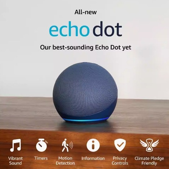 Alto-Falante Inteligente Echo Dot De 5a Geração Com Controle De Voz Integrado Alexa