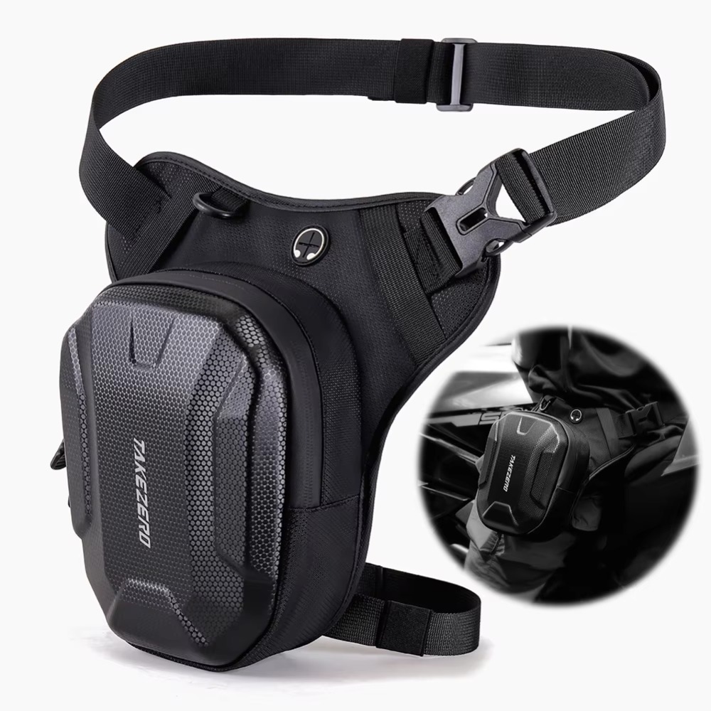 2 peças Bolsa Lateral de Perna para Motocicleta, Bolsa de Viagem à Prova d’Água, Pochete de Cintura e Perna para Moto,