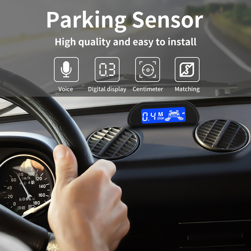Kit completo do sensor de estacionamento traseiro HIPPCRON com display digital, sinal sonoro e sensores de 8 cores · foto 2