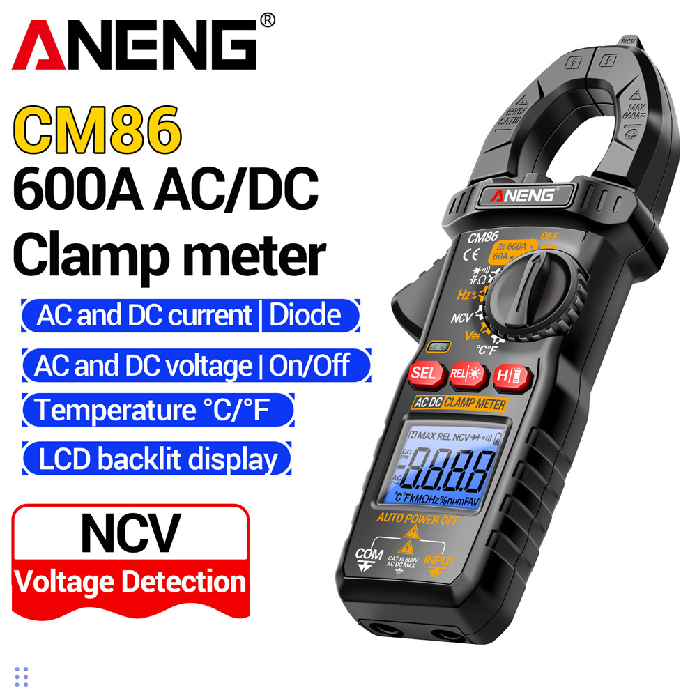 Um Conjunto ANENG CM86 Braçadeira Multímetro 1000V AC DC True RMS Testador De Corrente De Tensão De Alcance Automático C
