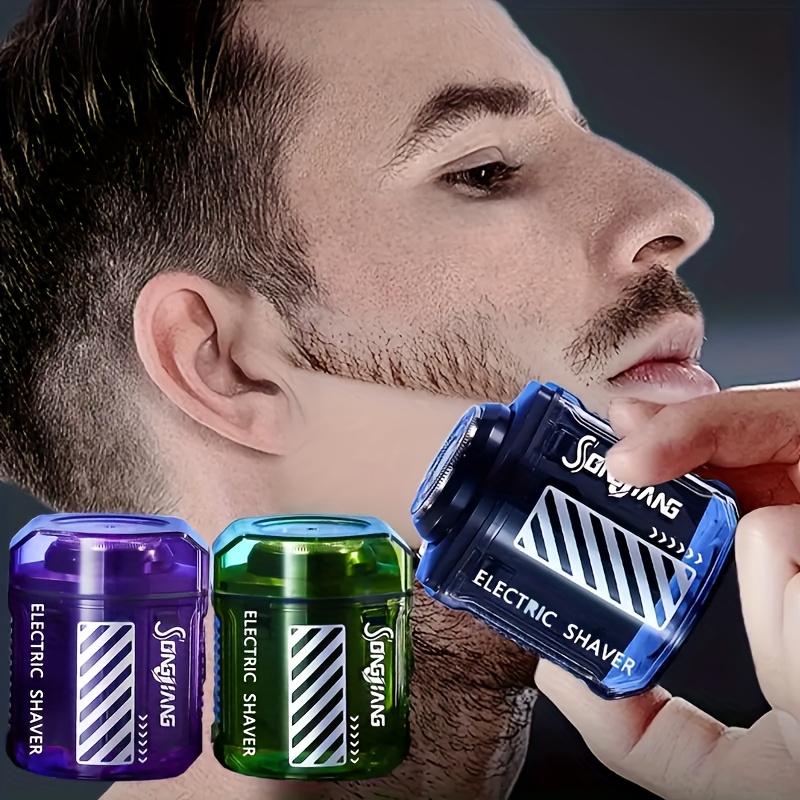 2026 Barbeador Elétrico Mini Transparente para Homens - Aparelho de Barbear Portátil Recarregável USB com Lâminas
