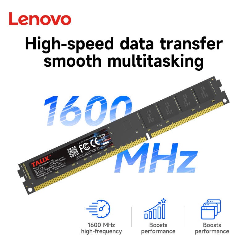 Módulos De Memória De Desktop Lenovo DDR3 4 Gb E 8 1600 Mhz Com Transferência De Dados De Alta Velocidade Para Multitare
