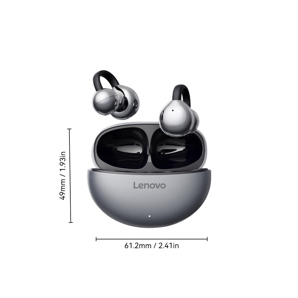 Fones de ouvido Bluetooth 5.4 sem fio Lenovo, design aberto para esportes, som espacial 360°, redução de 90% de