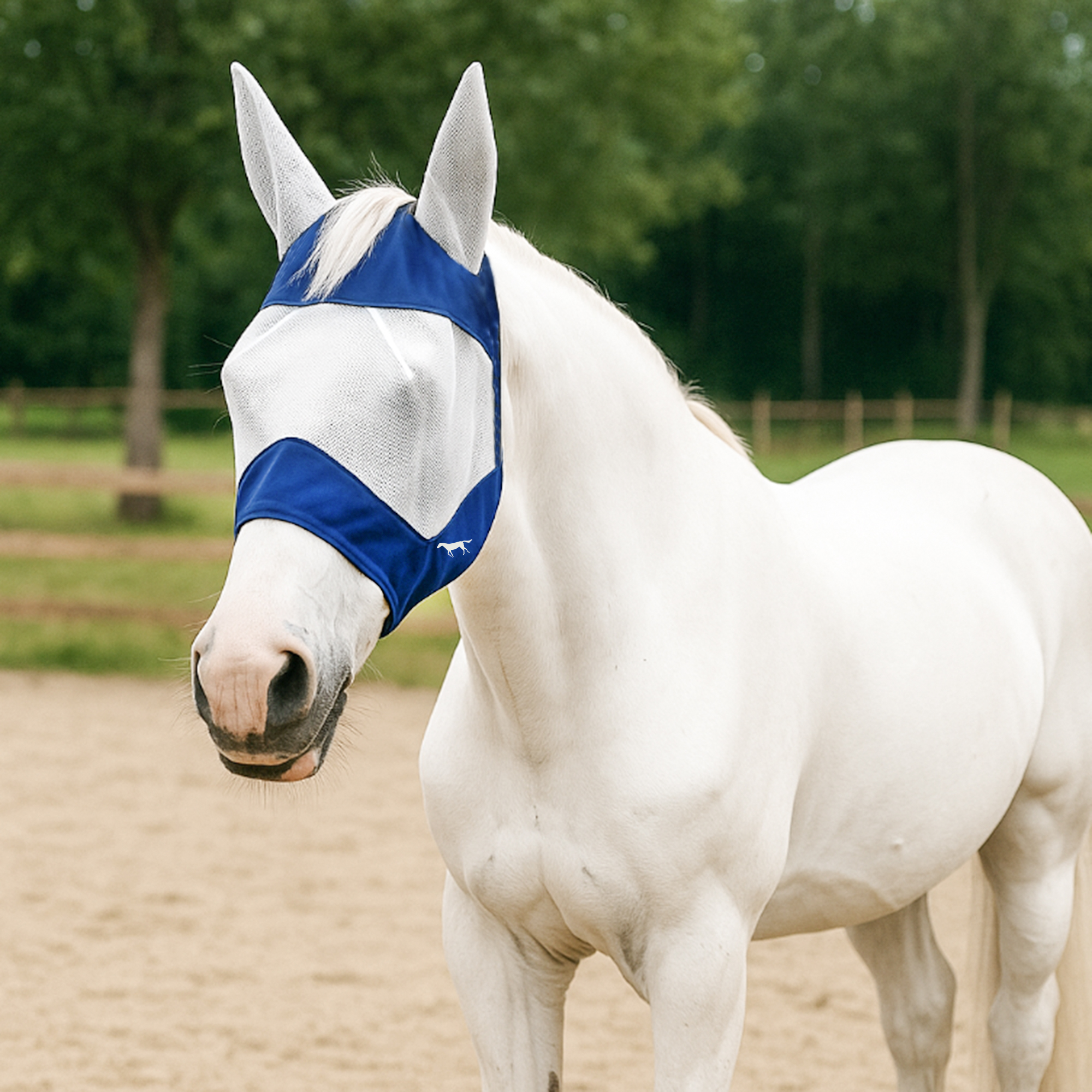 Máscara facial para cavalos, confortável e respirável, proteção contra moscas e mosquitos, cobertura facial,