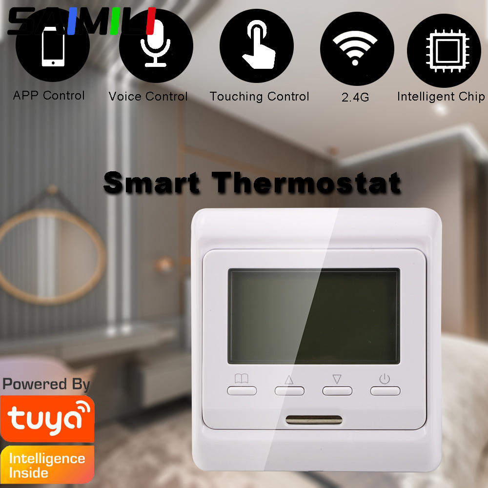 Saimili 16A Ue Termostato Ac90-230V APP Controle Sem Fio Aquecimento De Piso Para Tuya WiFi Inteligente Elétrico