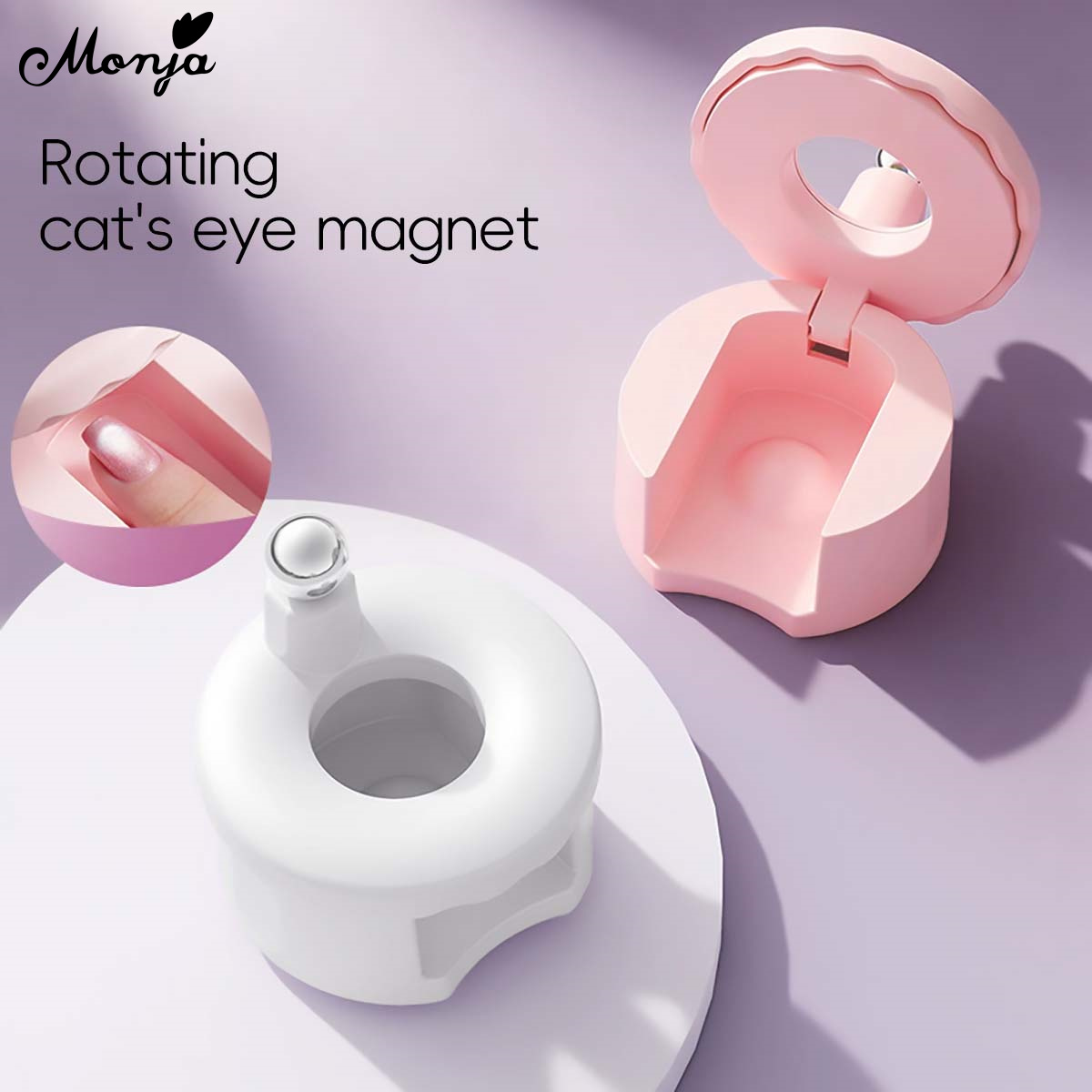 Monja Rotate Nail Art Magnet Ball Tools for Cat Eye UV Gel Polish Suck Rotating Ombre Gradient Magnet Wide Light Glass
