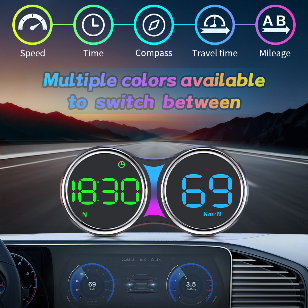 Carro Universal GPS HUD Head Up Display Medidor De Velocidade Digital KMH MPH Alarme Plug Play