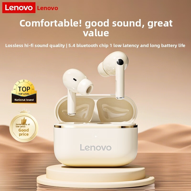 Fones de ouvido Lenovo EA230, verdadeiro sem fio, Bluetooth 5.4, driver de 13 mm, bateria de 24 horas, cancelamento de