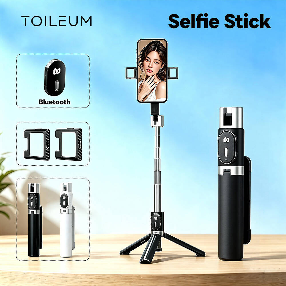 TOILEUM Tripé Bluetooth de 1 m, Suporte Metálico de Aço Inoxidável para Telemóveis