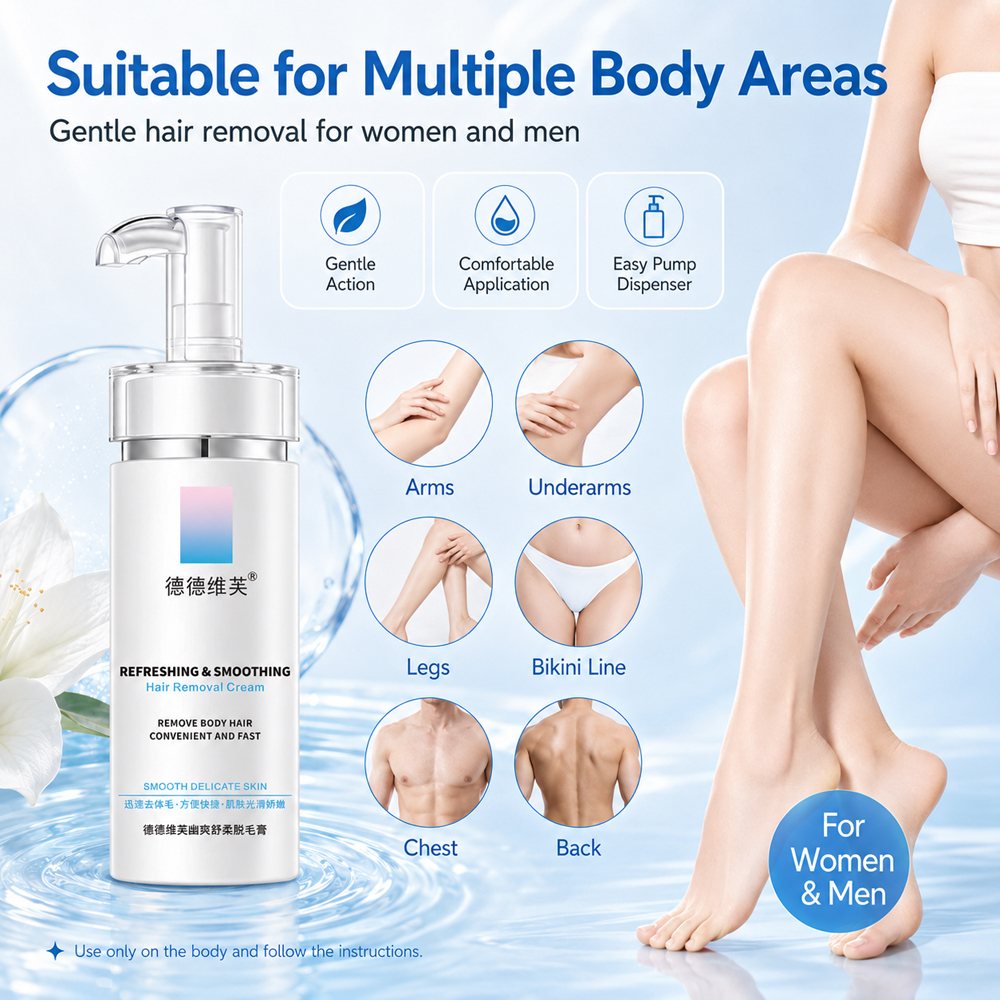 Creme Depilatório Suave 100g – para Homens e Mulheres – Creme Depilatório Sem Dor para Axilas, Pernas e Corpo – Fórmula