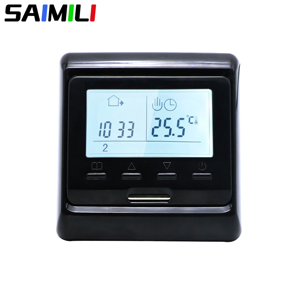 SAIMILI Termostato Inteligente de Aquecimento Elétrico 16A EU Tuya WiFi para Aquecimento de Piso, AC90-230V, Controle