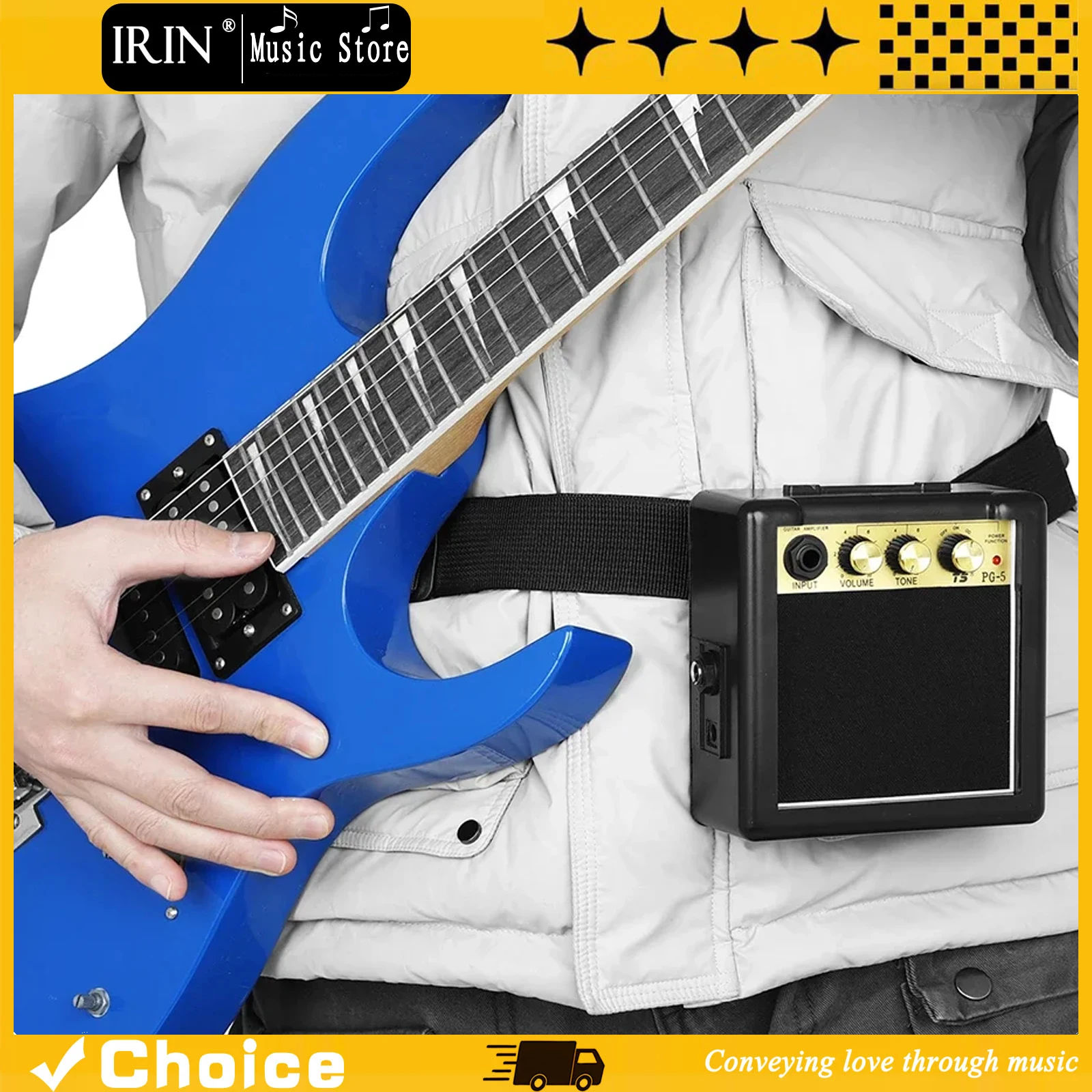 PG-5 Mini Alto-falante Portátil para Instrumentos Musicais, Caixa de Som Universal Adequada para Guitarra Elétrica e