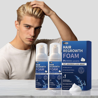 Espuma de Cabelo Masculina 120 ml com Minoxidil & Biotina | Volume e Textura para o Couro Cabeludo | Cabelo Liso e